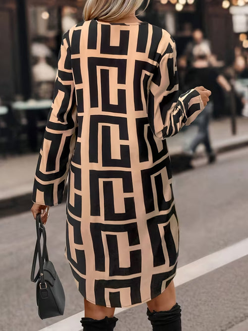 Robe décontractée ample pour femmes avec imprimés aléatoires et un design élégant