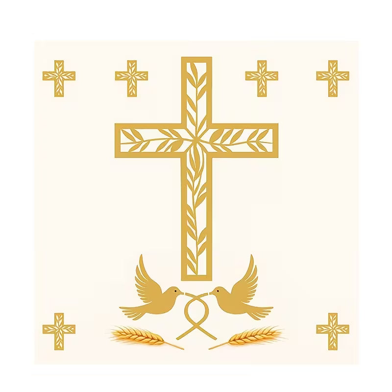 foulard élégant croix doré