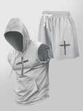 ensemble short sweat sans manche croix chrétien